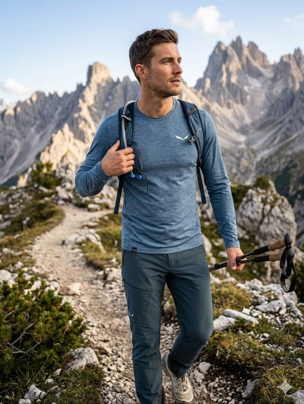 Salewa Puez Melange Dry Long-Sleeve Shirt, a high-performance technical top